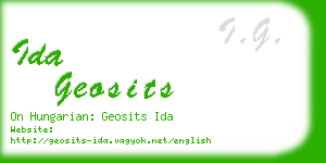 ida geosits business card